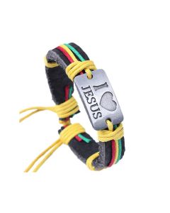 I love Jesus Bracelet Leather Urban
