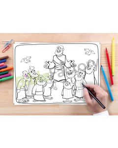 Jesus appears to Thomas | 10x Coloring page A4