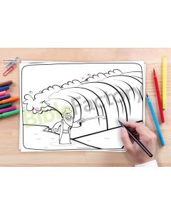 Moses and the Rot Sea | 10x Coloring page A4