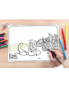 Moses and the burning bush | 10x Coloring page A4