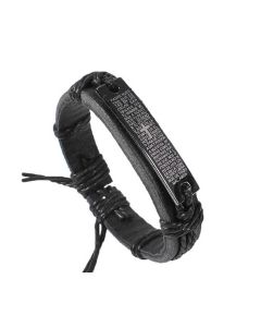 The Lords Prayer Bracelet Leather Black