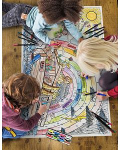 Riesige Bibel-Malvorlage Englisch Noah | 100 x 61cm