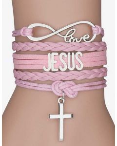 Bracelet Jesus Cross Pink