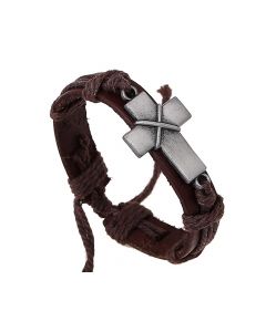 Bracelet-Leather-Cross-Jesus