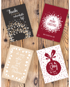 Oh come let us adore Him - Set of 4 Christmas cards