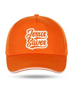 Jesus Saves Cap Orange