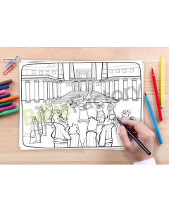 Jesus Preaching at the Feast of Tabernacle | 10x Coloring page A4