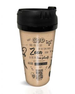 Double-walled Coffee Mug with design - John 3:16 - Want God had jou zo lief