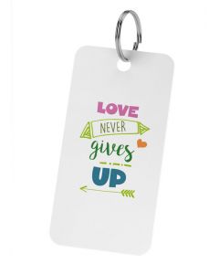 Love Never Gives Up | Keychain Qr-code Bible App