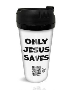 Double-walled Coffee Mug with design - Only Jesus Saves