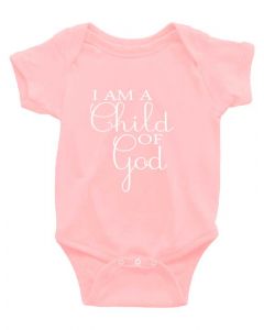 Baby Romper - I Am A Child of God - Maat 3 - Roze