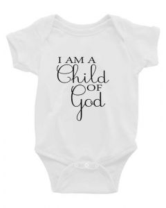 Baby Romper - I Am A Child of God - Maat 3 - White