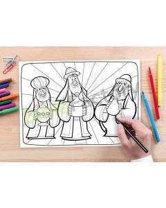 The Three Wise Man | 10x Coloring page A4