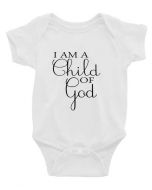 Baby Romper - I Am A Child of God - Maat 3 - Wit