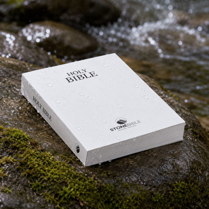 Stone Paper Bible with water-resistant pages for missionaries and Bible societies